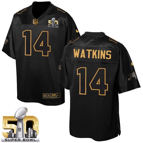 Men's Elite Sammy Watkins Nike Jersey Black - #14 Pro Line Gold Collection NFL Buffalo Bills